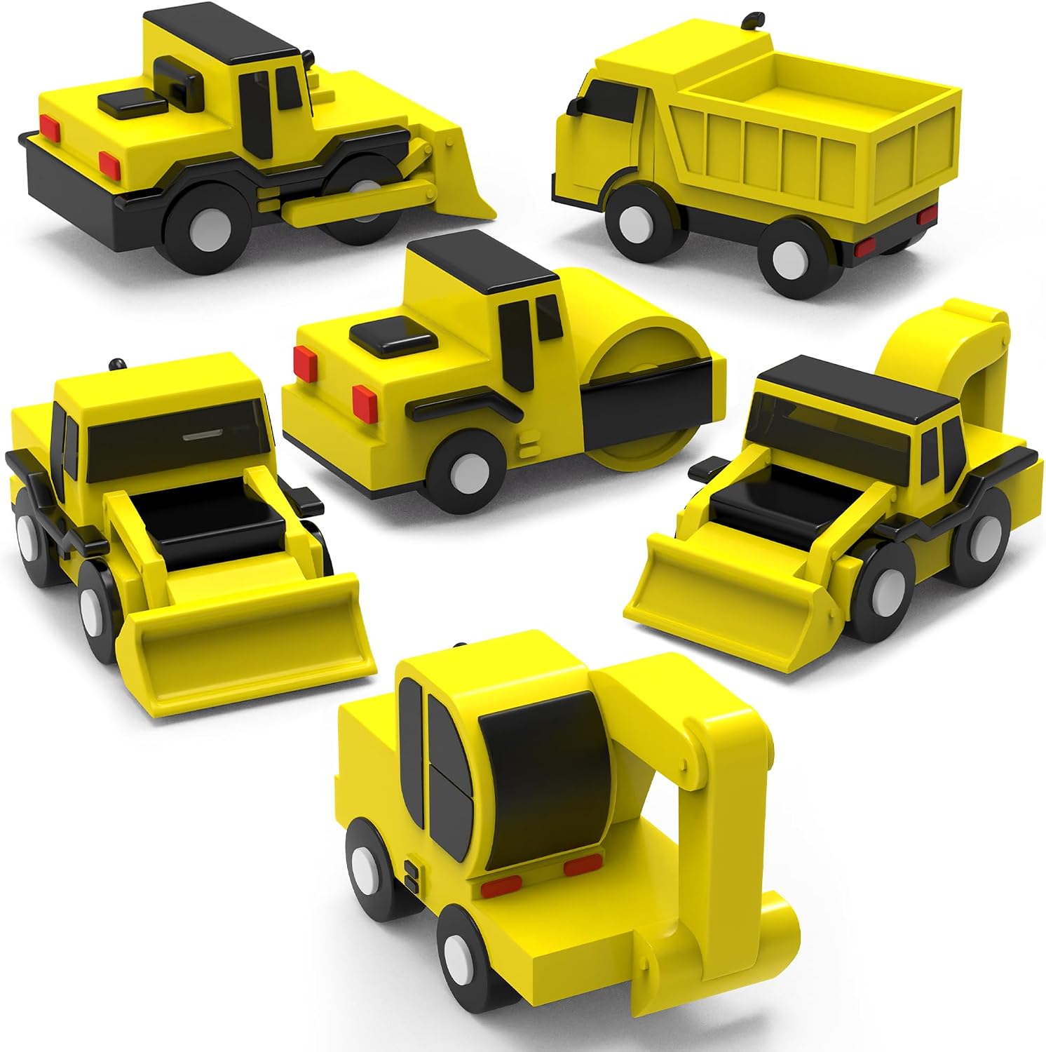 Construction Truck Mold-Free Bath Toys (6 Pack)