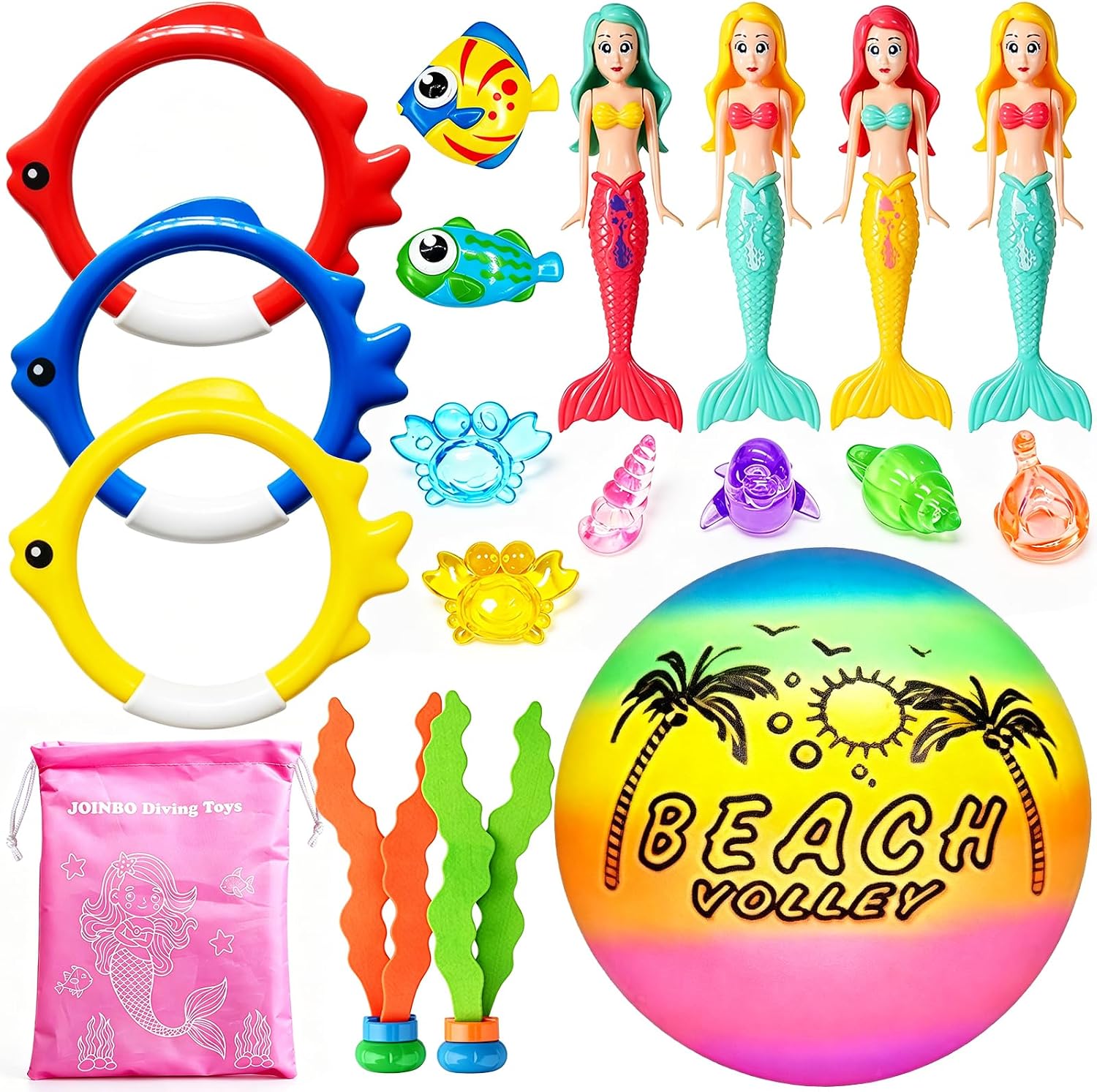 Diving Pool Toy Set with Storage Bag (18 pc)